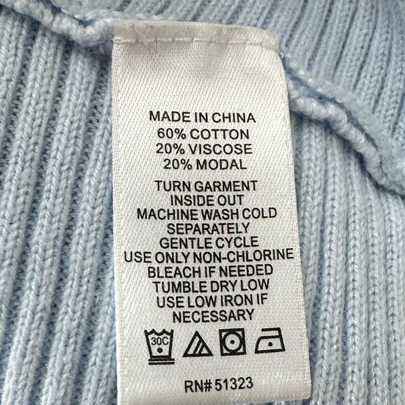 CeCe Dolman Sleeve Boat Neck Sweater Blue Size Large - Picture 7 of 7